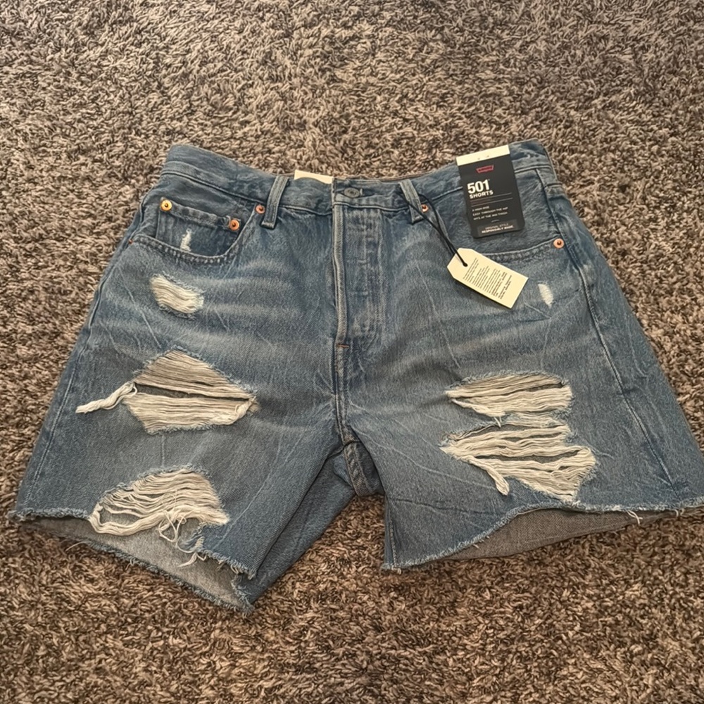 Levi's 501 Distressed Denim Shorts